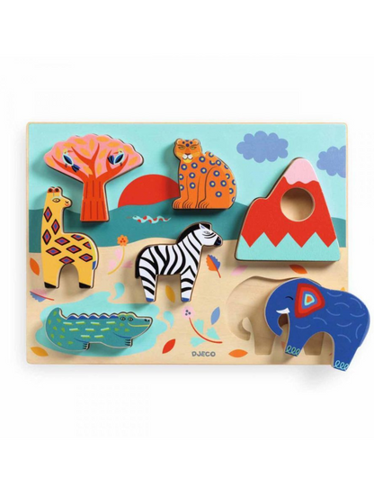 Djeco Wooden Puzzle - Savana Story