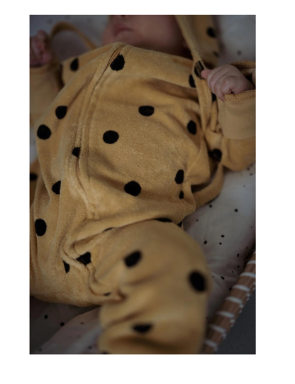 Camel Spot Terry Towel Sleepsuit