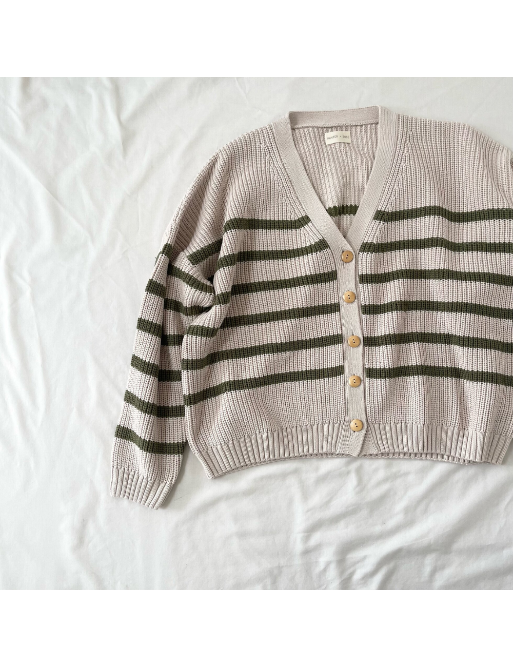 Adult Olive Stripe Avery Cardigan