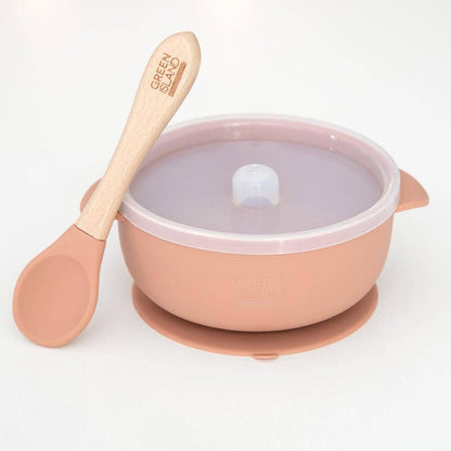 Silicone Baby Bowl &amp; Spoon: Cream