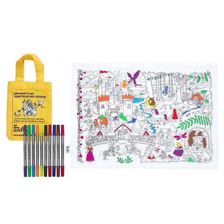 Fairytales and Legends Placemat to Go - Colouring Craft Kit