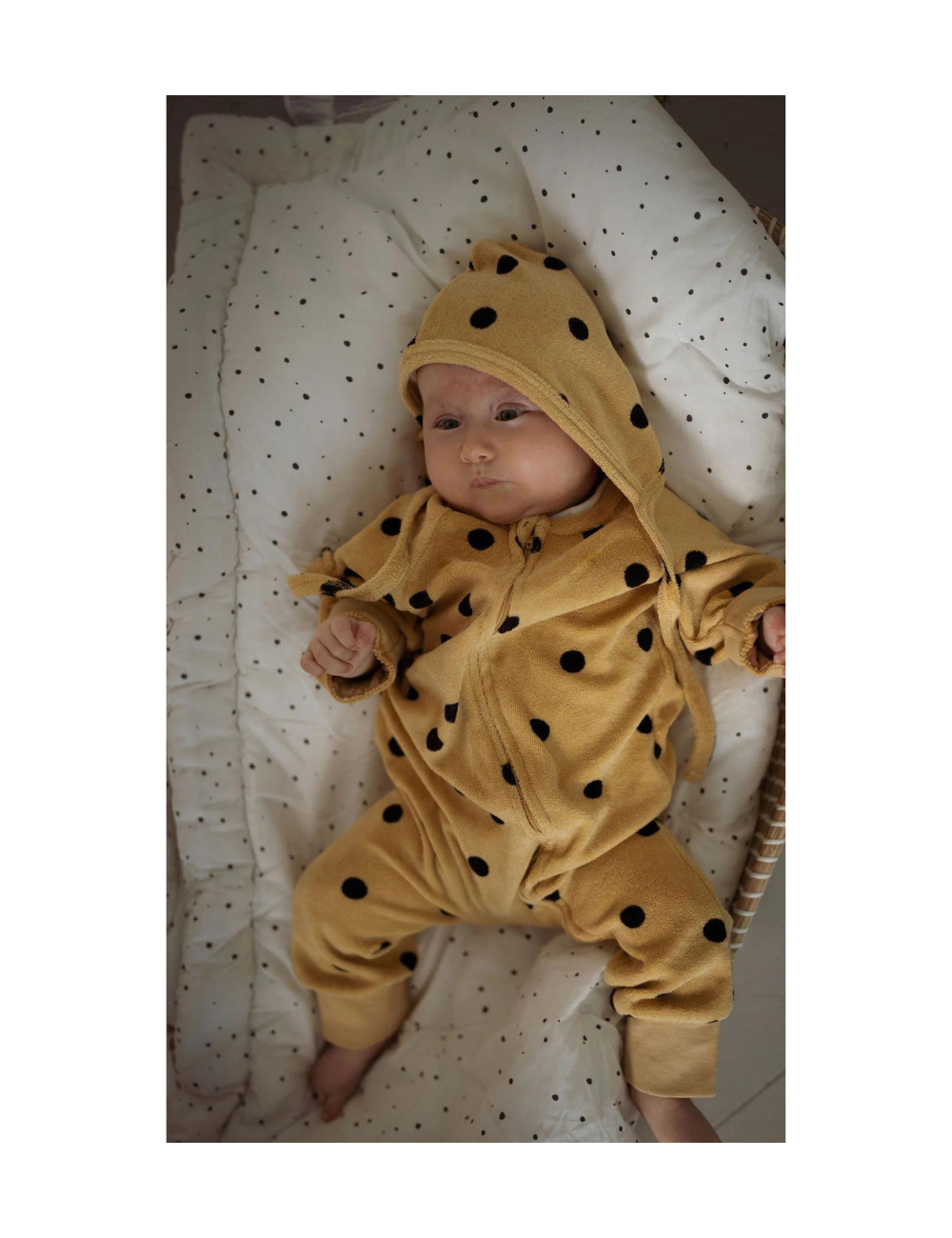 Camel Spot Terry Towel Sleepsuit