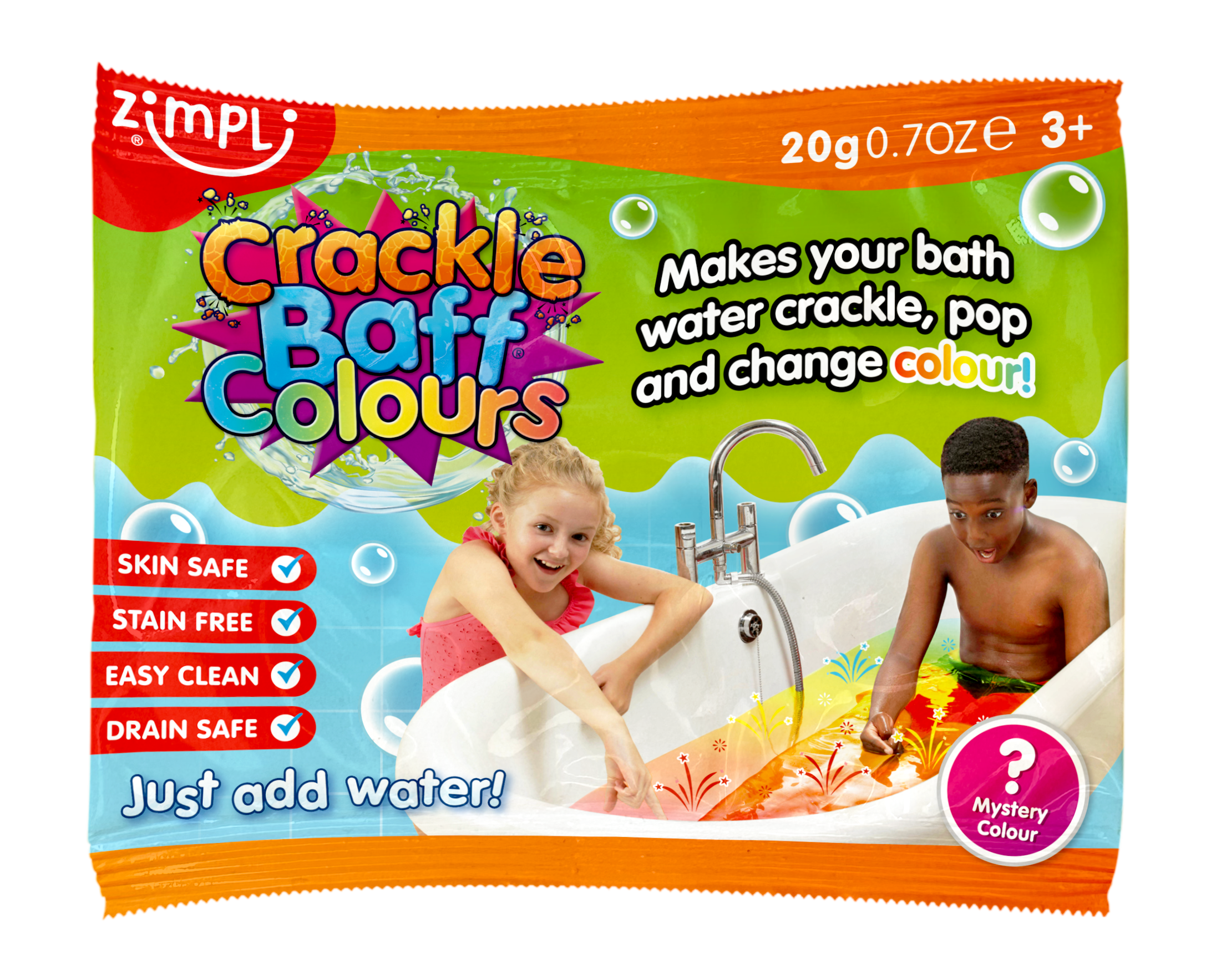 Zimpli Crackle Colours Foil Bags -Crackle and Pop Bath Toy