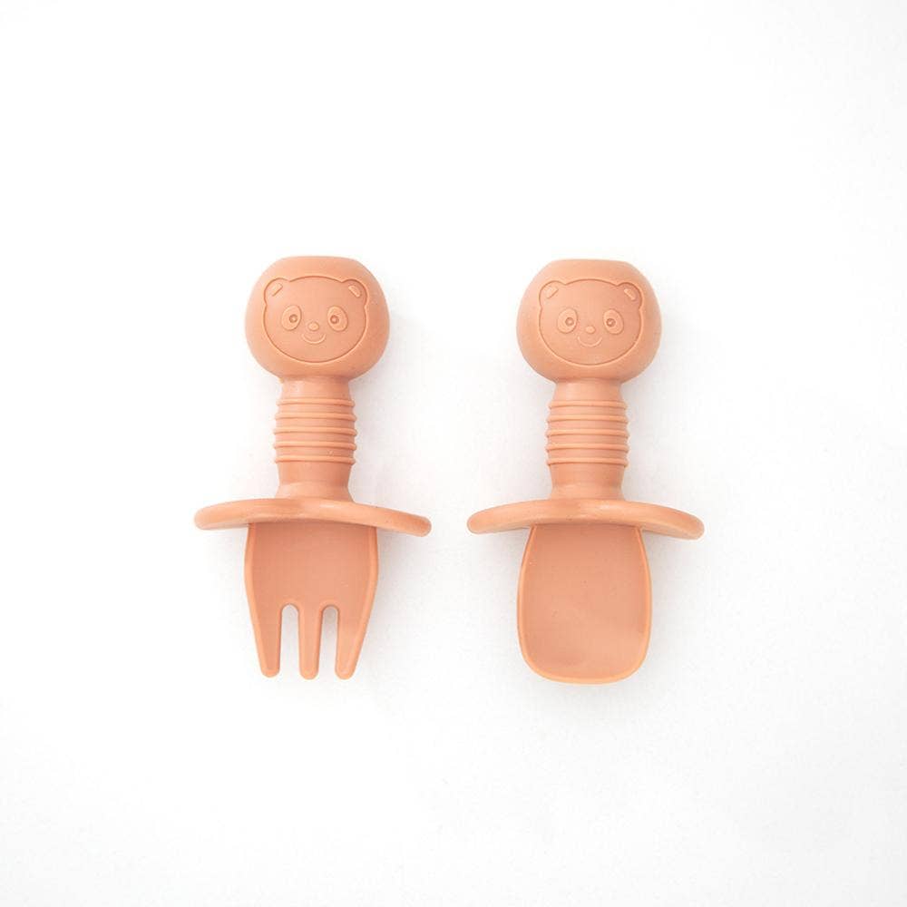 Silicone Baby Cutlery Set: Cream