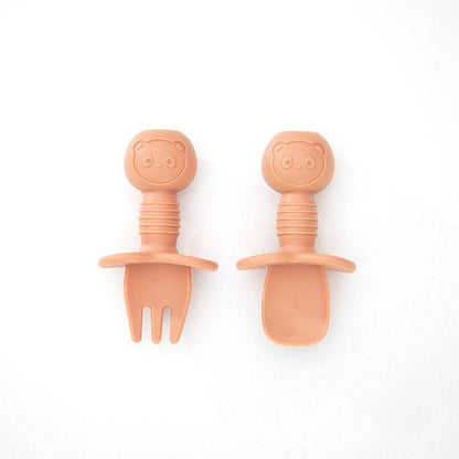 Silicone Baby Cutlery Set: Mulberry