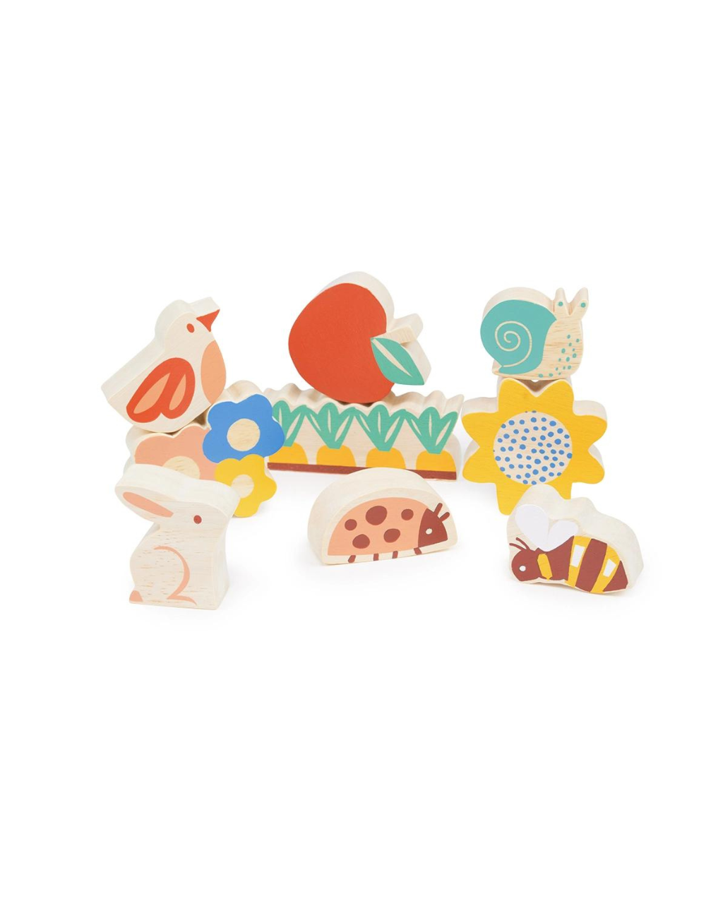 Wooden Toy Happy Stacking Garden For Kids