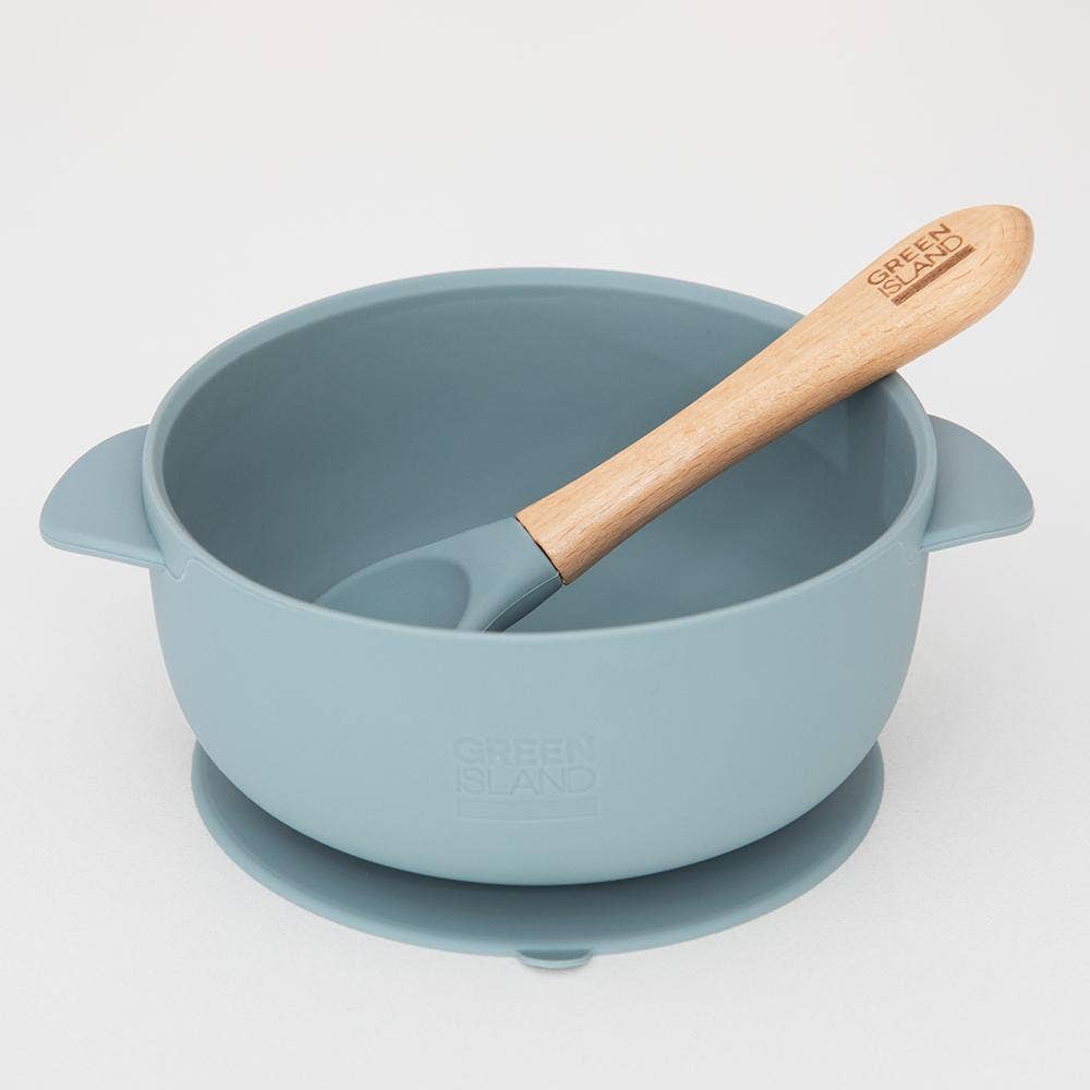 Silicone Baby Bowl &amp; Spoon: Cream