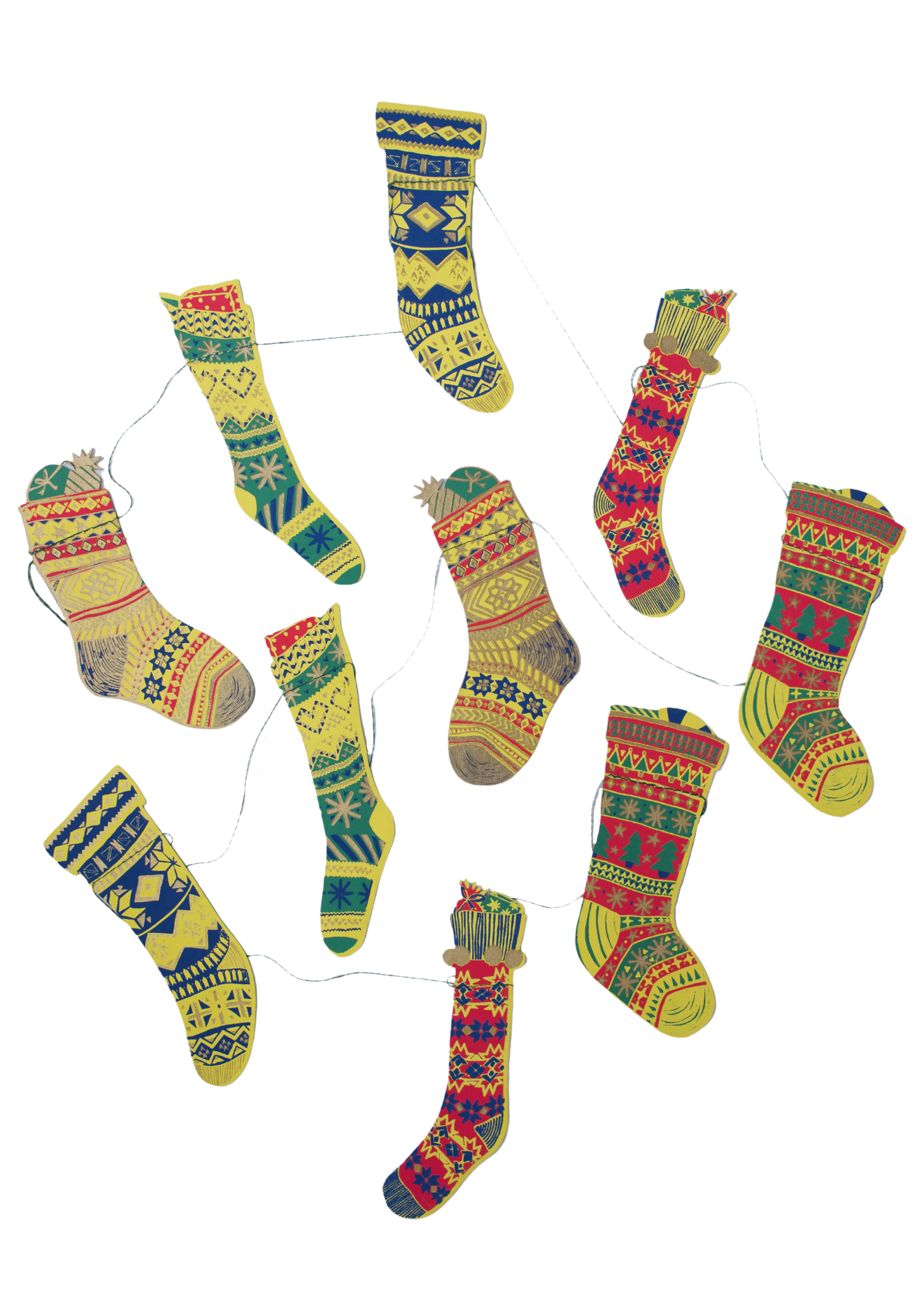 Festive Stockings Sewn Garland