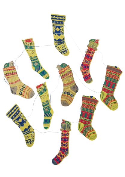Festive Stockings Sewn Garland
