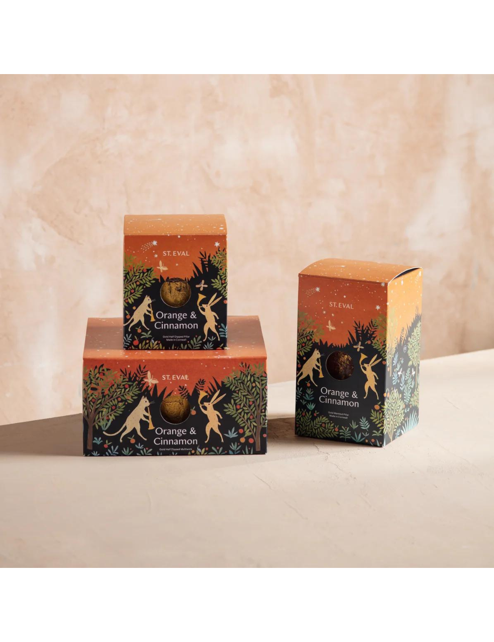 Orange &amp; Cinnamon Scented Gold Dipped Multiwick Candle