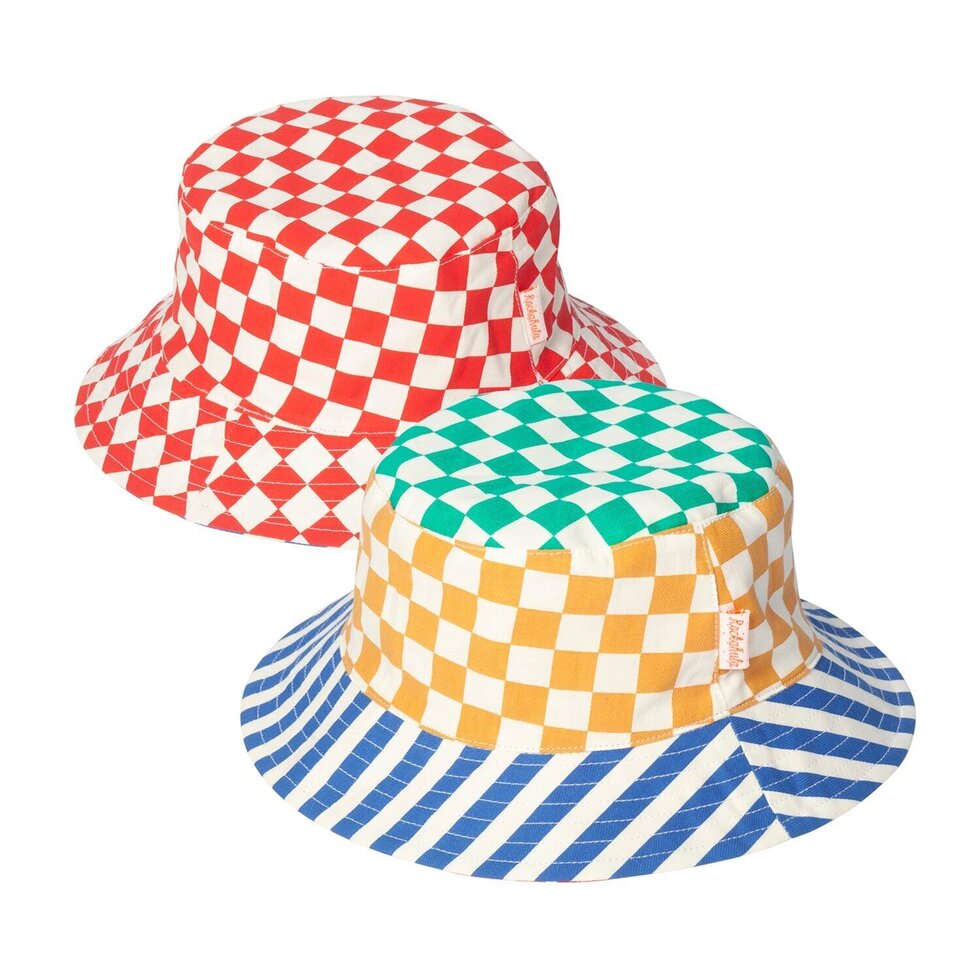 Retro Racing Check Reversible Bucket Hat 3-6 Years