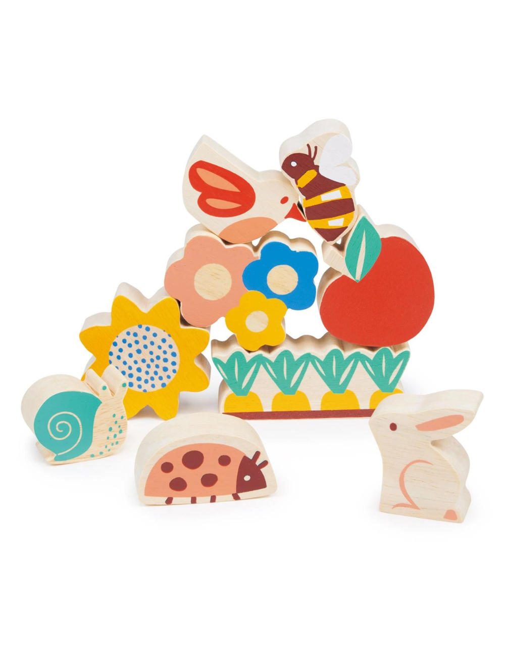 Wooden Toy Happy Stacking Garden For Kids