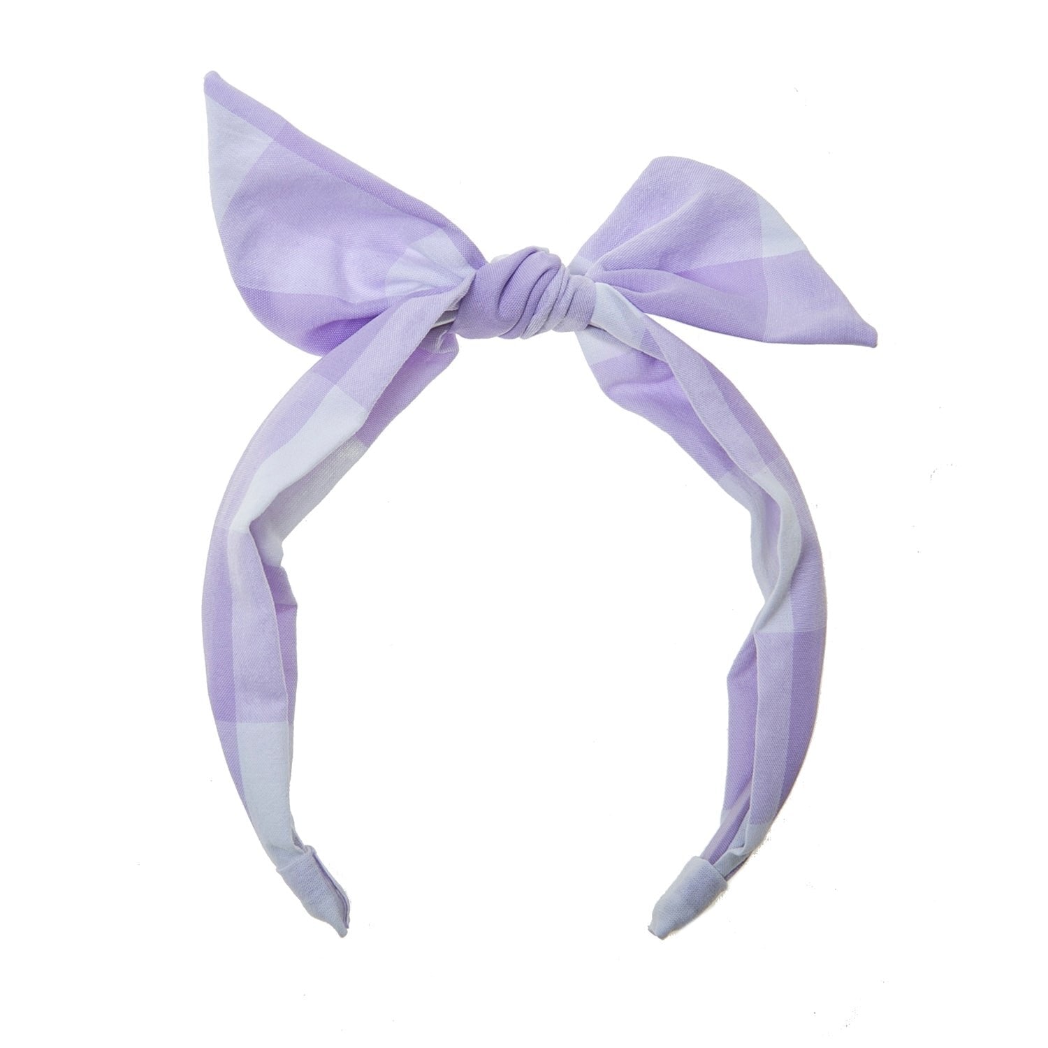 Check Tie Headband Lilac