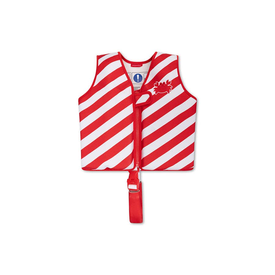 Swim Essentials  | Swimming Vest 1-2: Red White Stripe Oh Crab