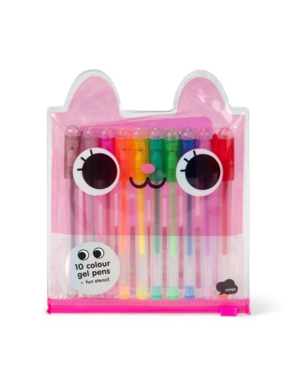 Pink Cat Gel Pen Set x10 Pens | kids stationery
