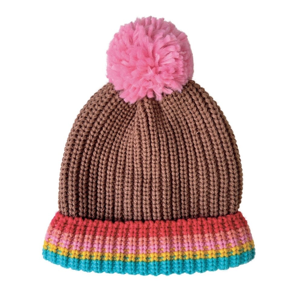 Rainbow Stripe Knitted Hat 3-6 Years