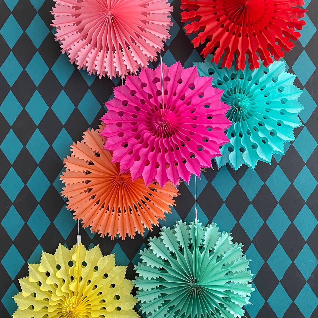Paper Fan - Pack of 6 - Yellow