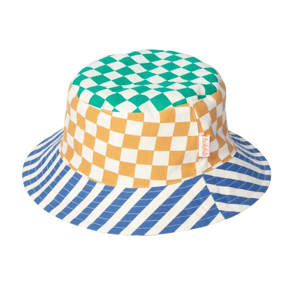 Retro Racing Check Reversible Bucket Hat 3-6 Years