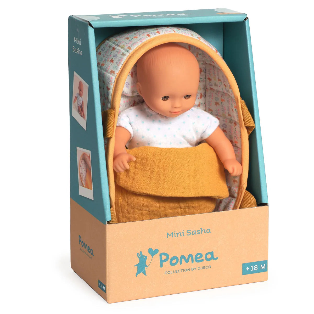 Djeco Mini Pomea Doll Bassinet - Mini Sasha