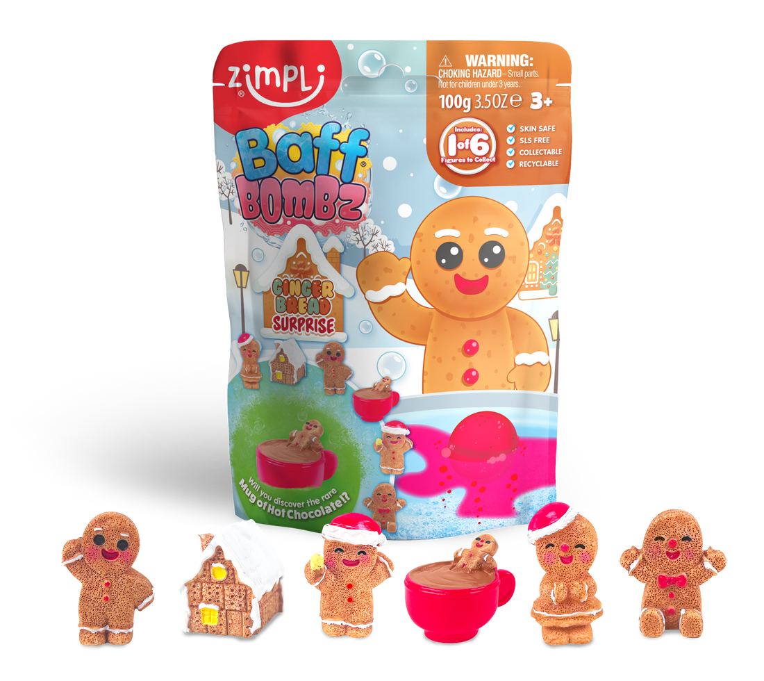 Zimpli Baff Bombz Gingerbread Surprise Collectable Bath Toy