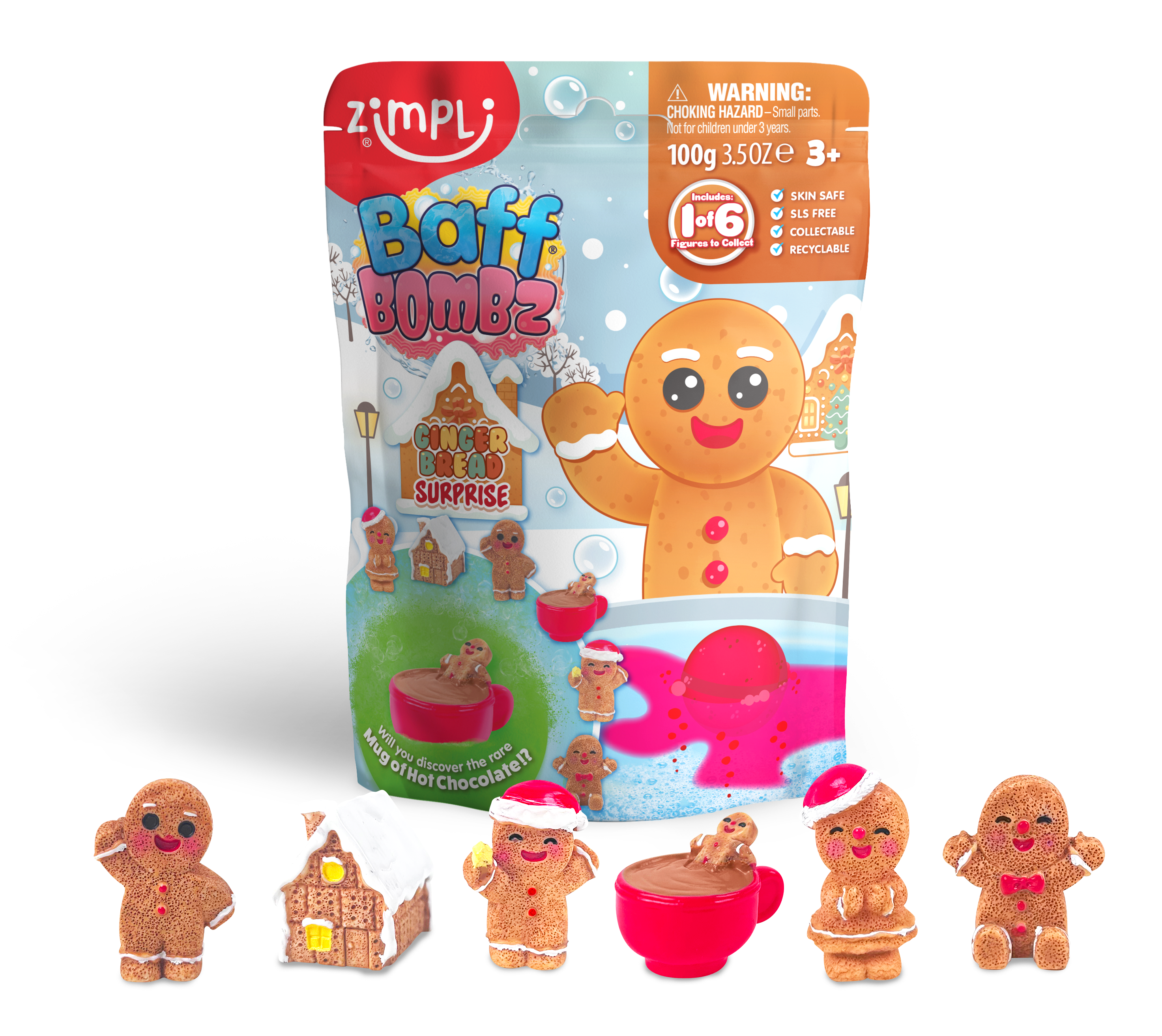 Zimpli Baff Bombz Gingerbread Surprise Collectable Bath Toy