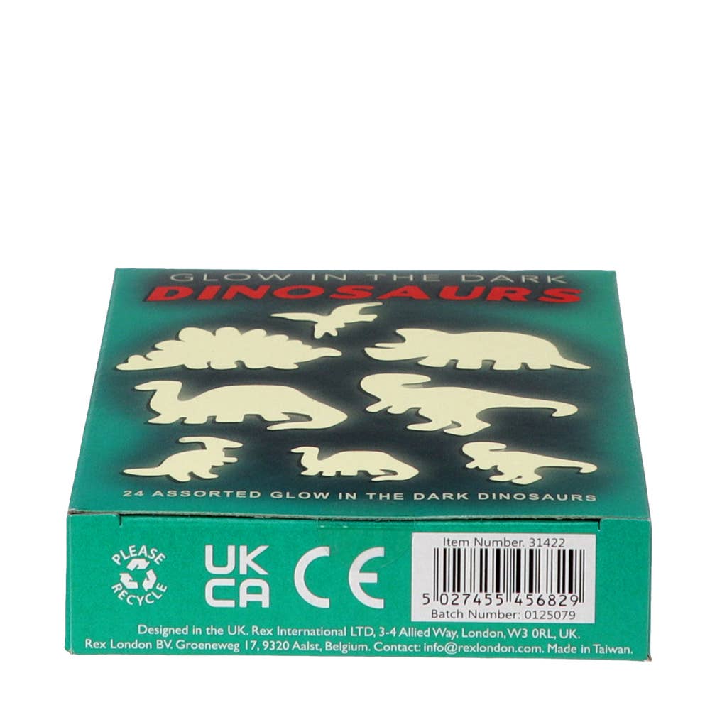 Glow in the dark stick-on shapes (box of 24) - Dinosaurs