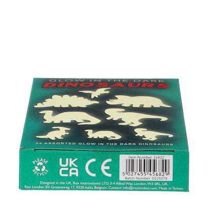 Glow in the dark stick-on shapes (box of 24) - Dinosaurs