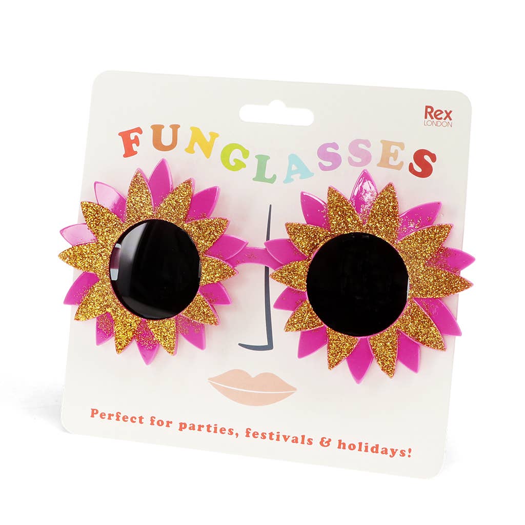 Funglasses - Pink and gold starburst sunglasses