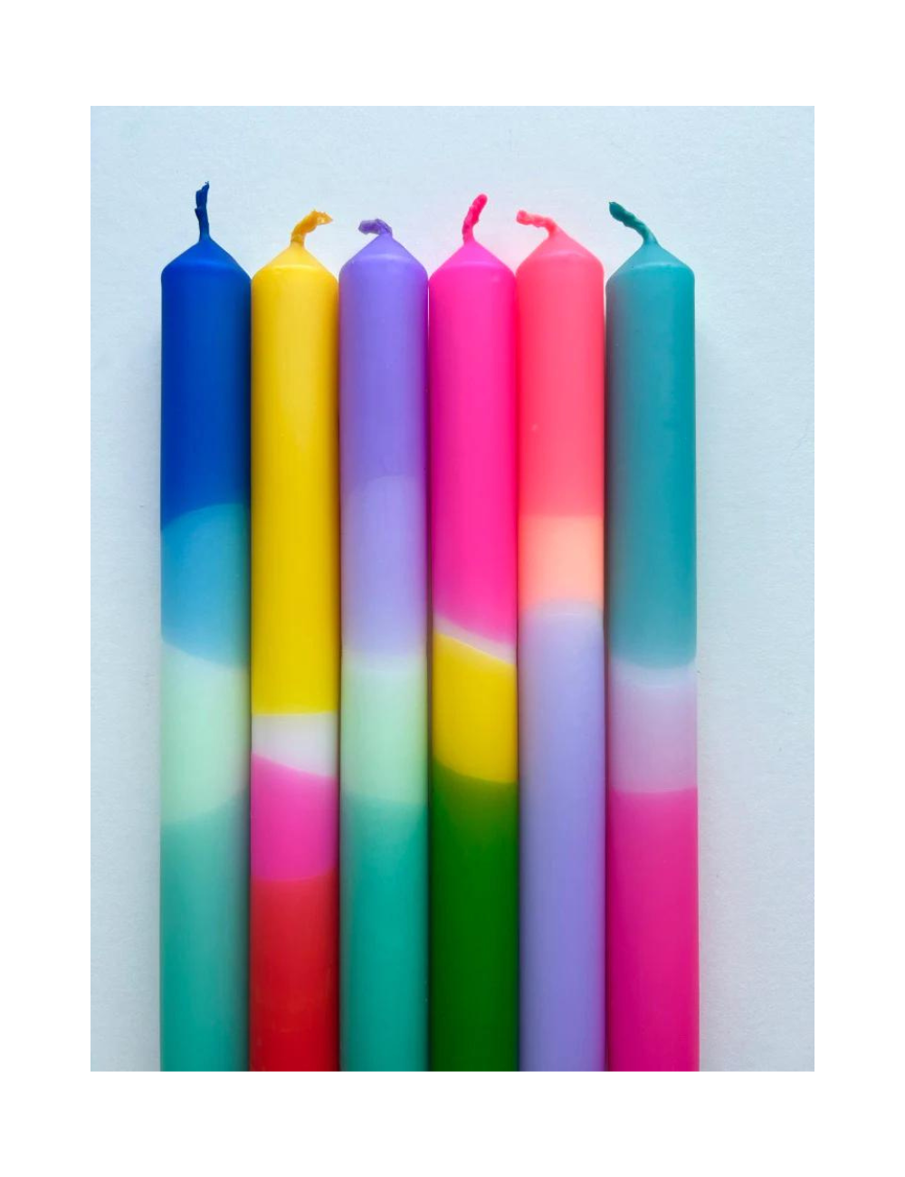 BESTSELLING BRIGHTS Dip Dye Dinner Candles set of 6