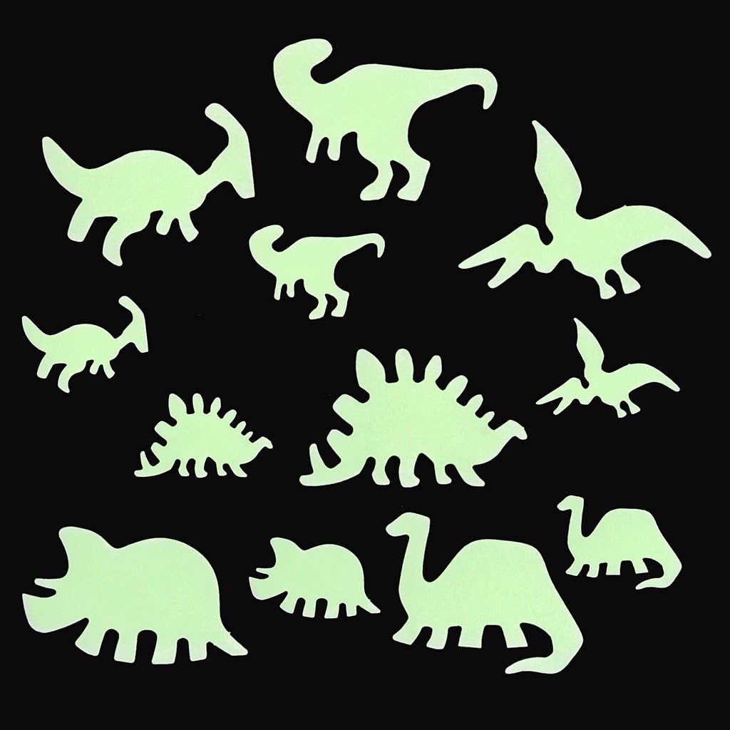 Glow in the dark stick-on shapes (box of 24) - Dinosaurs