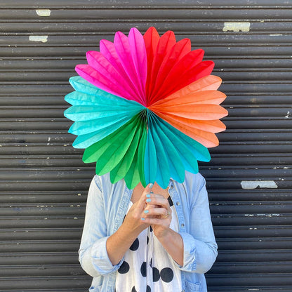 Multi Colour Paper Fan Decoration (Pack of 6) Multi Colour