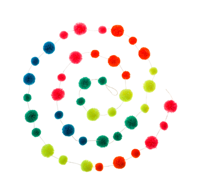 Bright Neon Pom Pom Garland