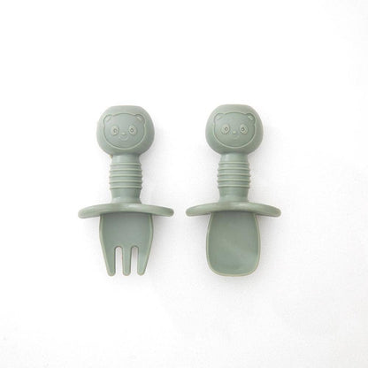 Silicone Baby Cutlery Set: Cream