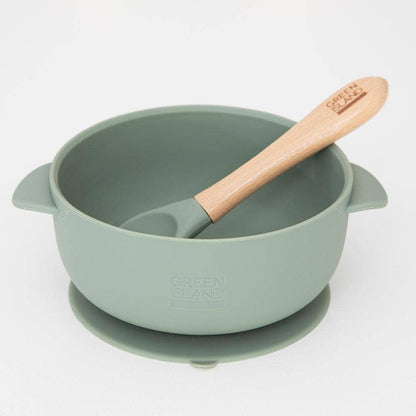 Silicone Baby Bowl &amp; Spoon: Blue
