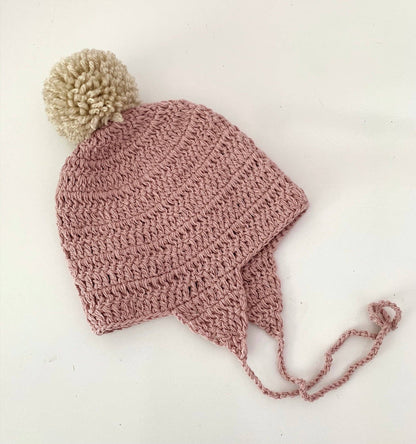 Acorn bonnet: Chalky Pink / Oatmeal