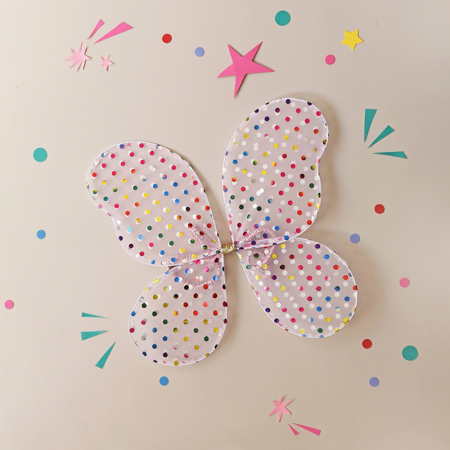 Rainbow Spotty Fairy Wings