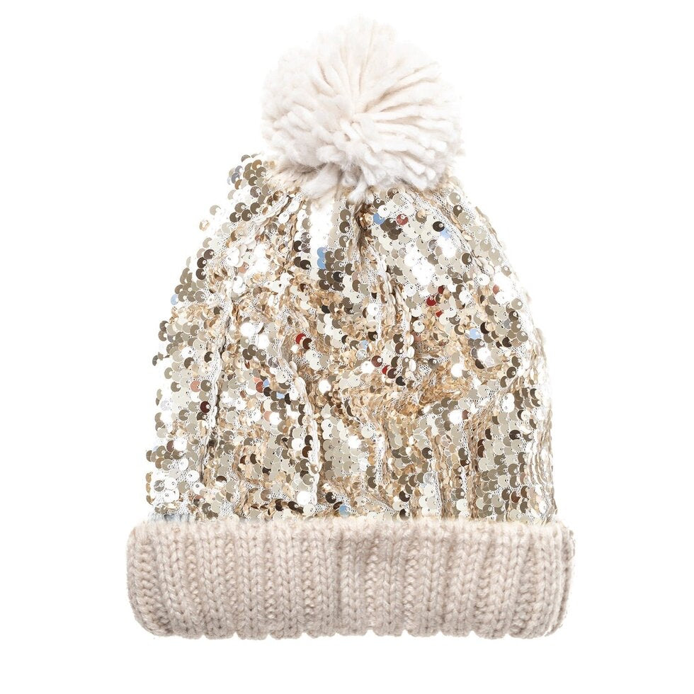 Shimmer Sequin Knitted Hat 3-6 Years
