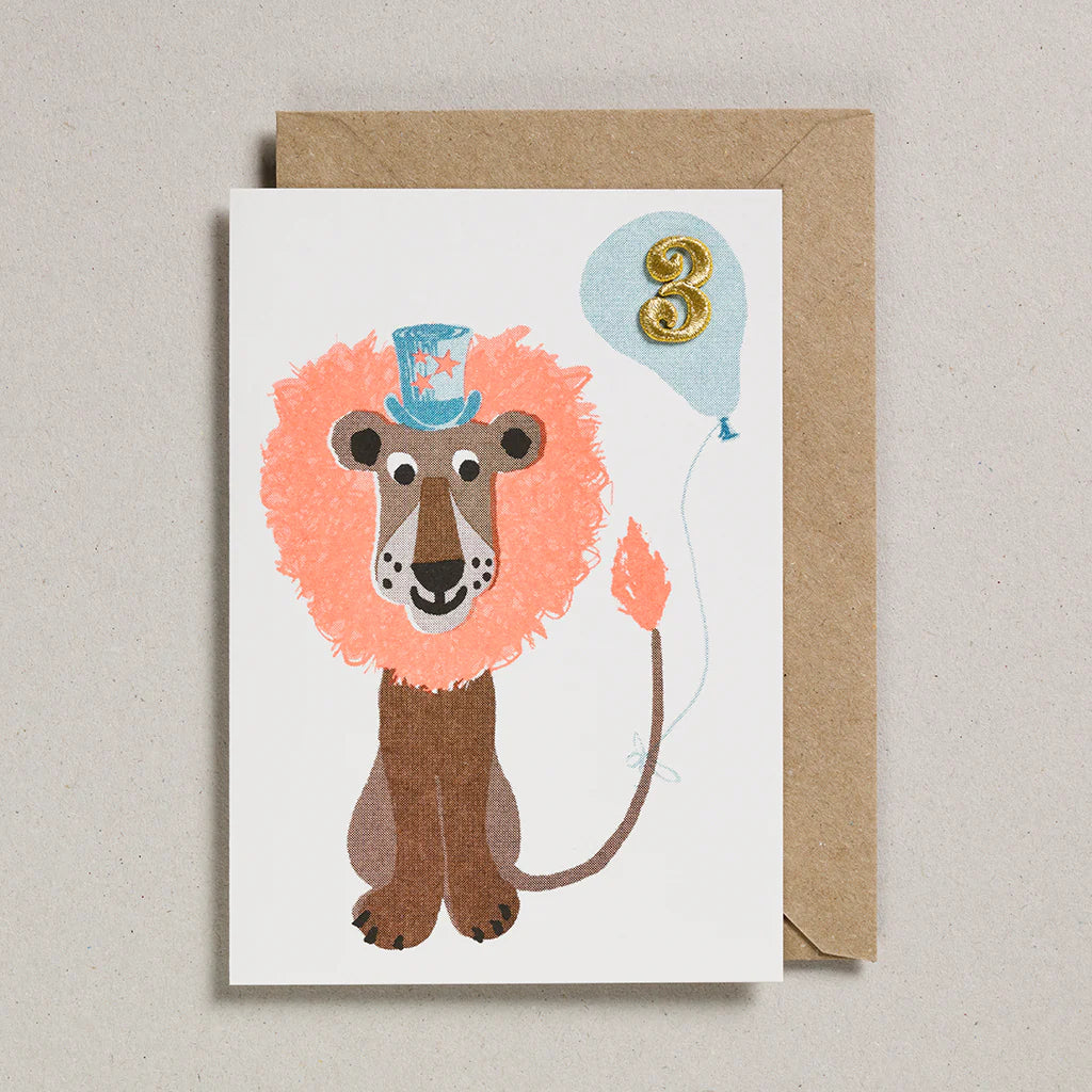 Petra Bose Lion 3rd birthday card