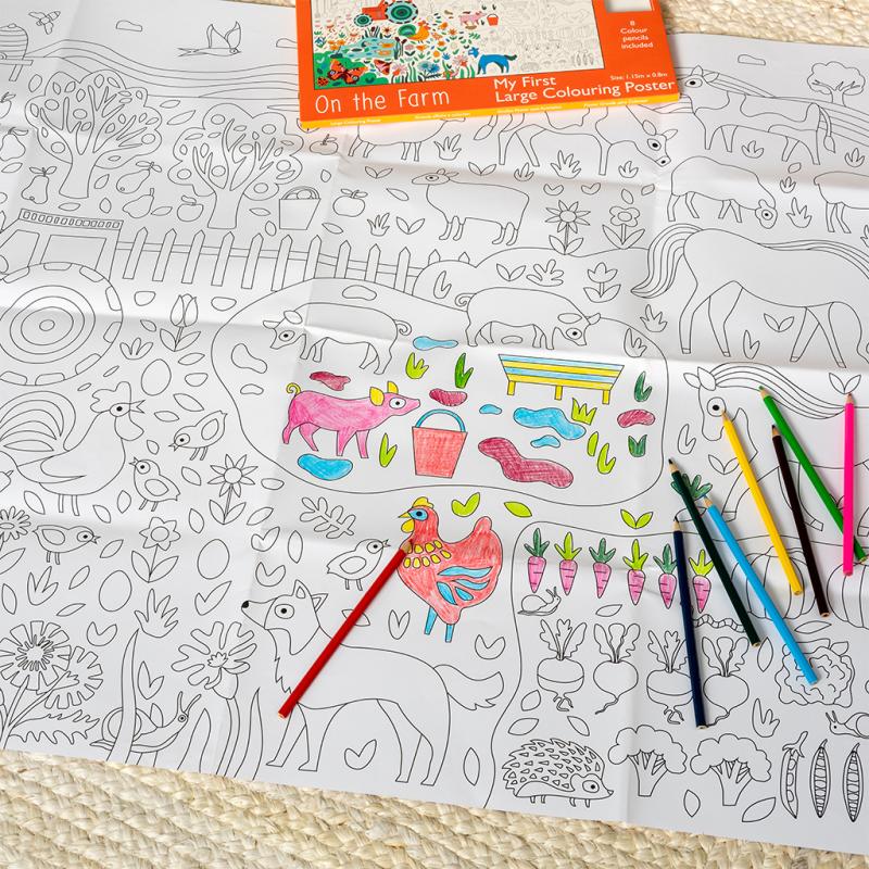 Large Colouring Poster- On The Farm