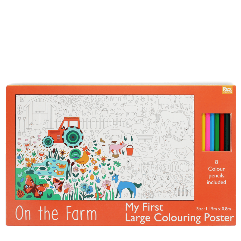 Large Colouring Poster- On The Farm