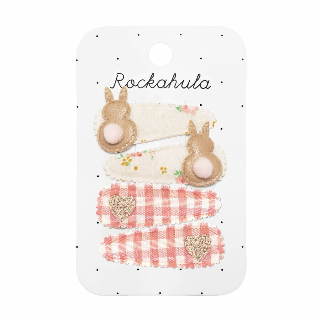 Rockahula tiny blossom bunny fabric clips