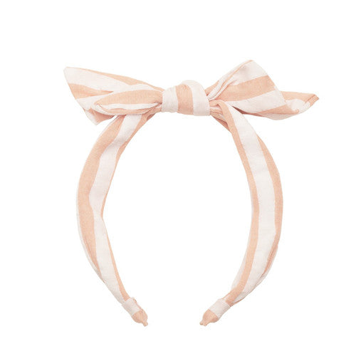 Pink Stripe Bow Headband