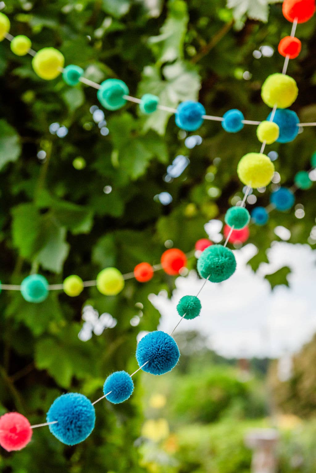 Bright Neon Pom Pom Garland