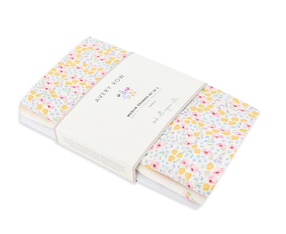 Muslin Squares, Set of 3 - Wildflower Garden