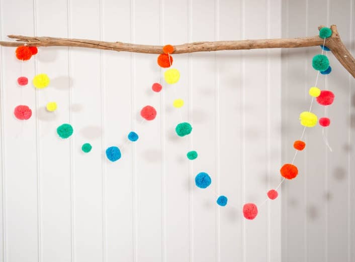 Bright Neon Pom Pom Garland