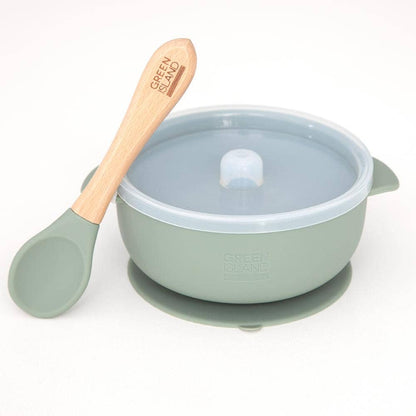 Silicone Baby Bowl &amp; Spoon: Cream