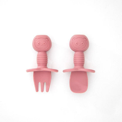 Silicone Baby Cutlery Set: Cream