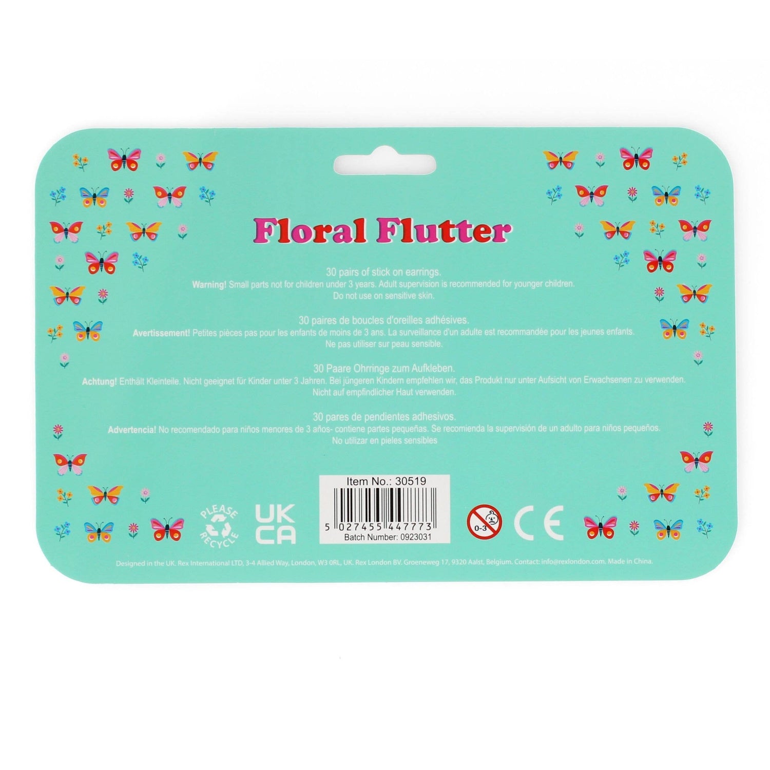 Stick On Earrings (30 Pairs) - Floral Flutter