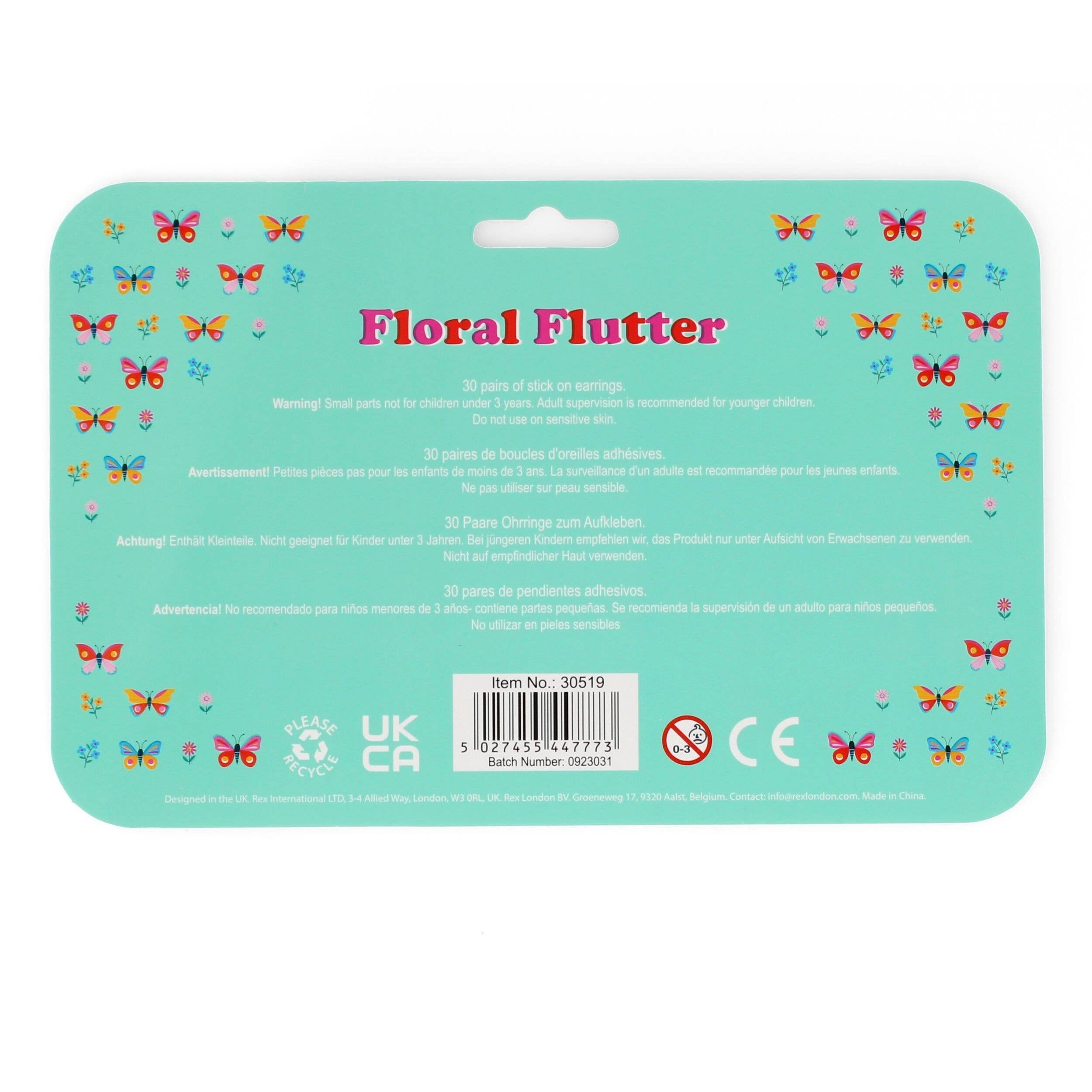 Stick On Earrings (30 Pairs) - Floral Flutter