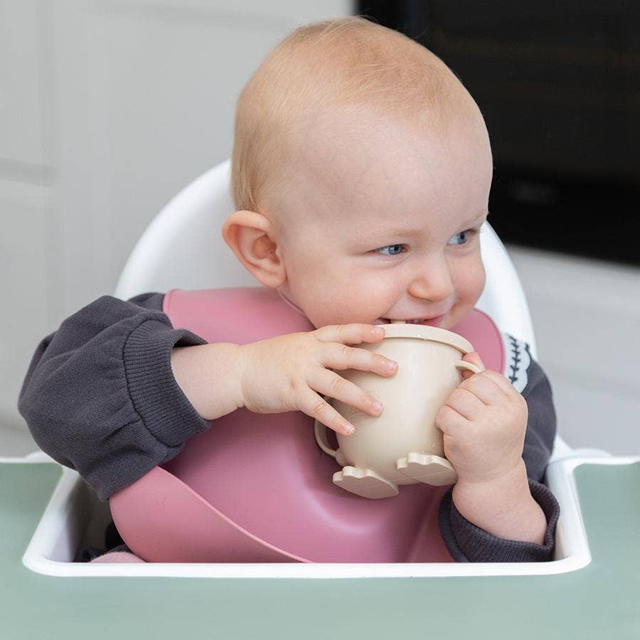 Silicone Baby Bibs Pack of 2: Mulberry &amp; Blush